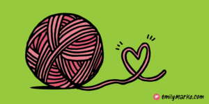 Ball of yarn with heart