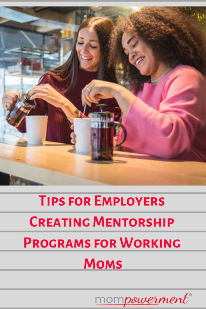 two women having coffee Tips for employers creating mentorship programs for working moms mompowerment