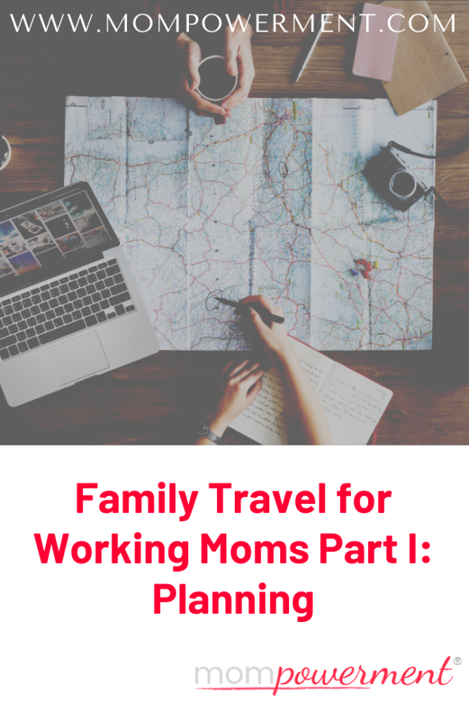 People working on laptops with a map in the middle of a table Family Travel for  Working Moms Part I: Planning Mompowerment