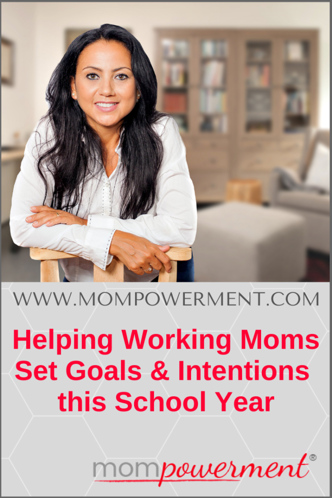 Women with dark hair with arms over a chairback Helping Working Moms Set Goals & Intentions this School Year Mompowerment
