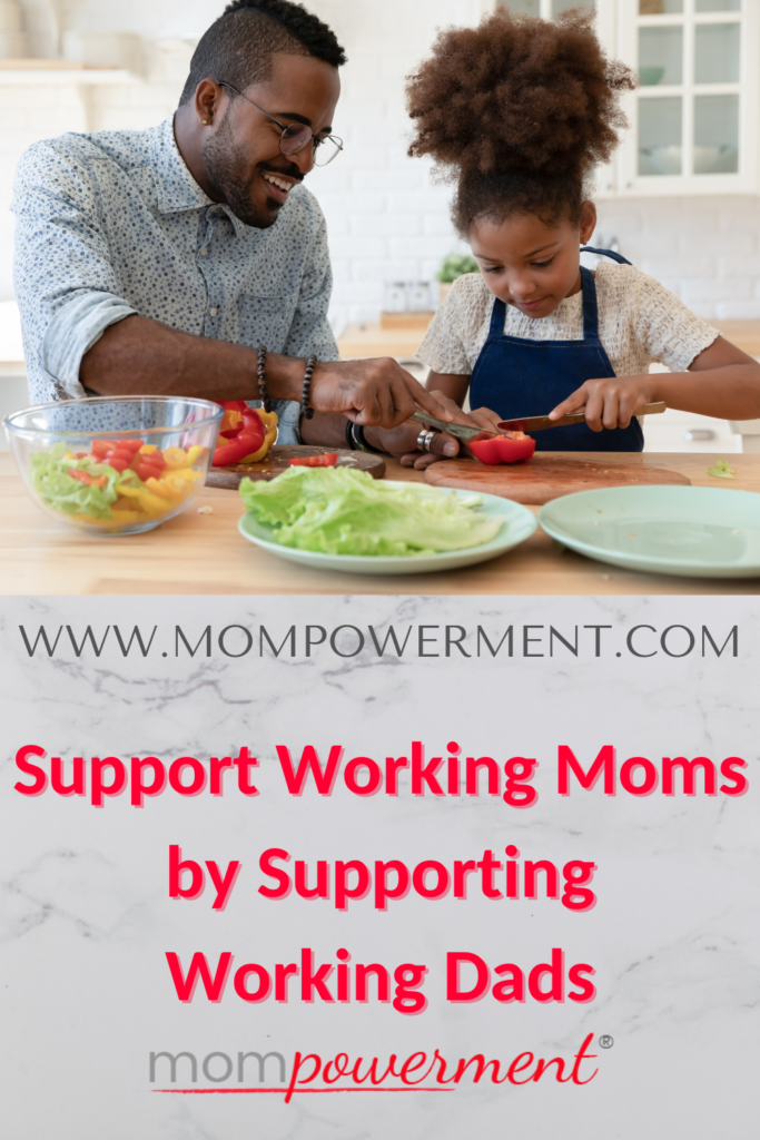 Black father cooking with his daughter Support Working Moms by Supporting Working Dads Mompowerment