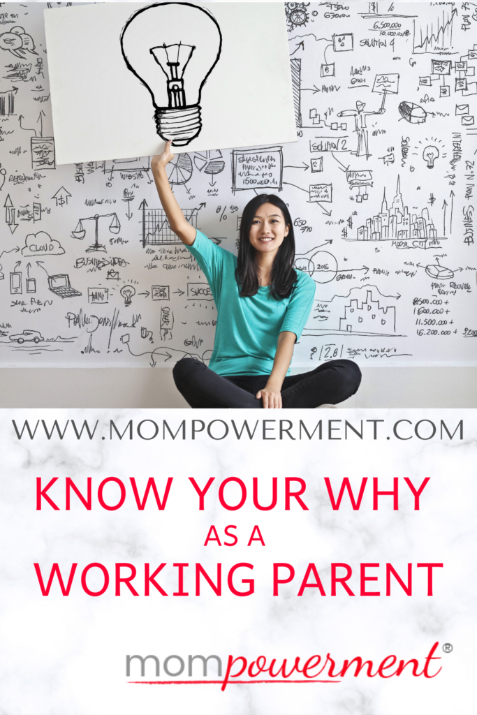 Woman sitting on floor holding a drawing of a light bulb Know Your why as a Working Parent Mompowerment