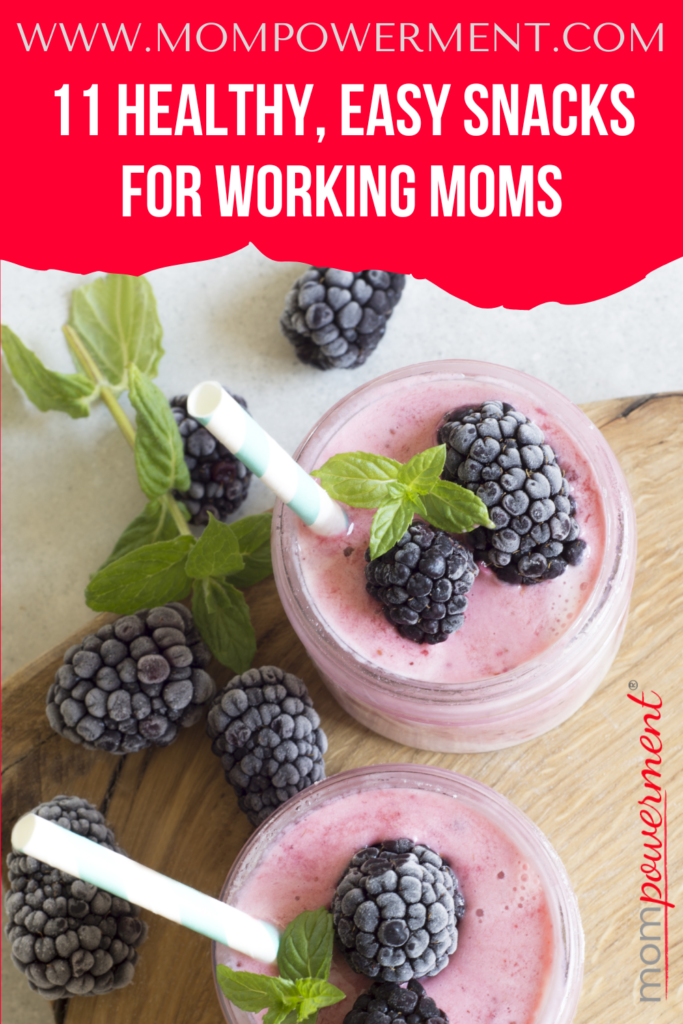 Photo of two smoothies with blackberries on top 11 Healthy, Easy Snack for Working Mom Mompowerment